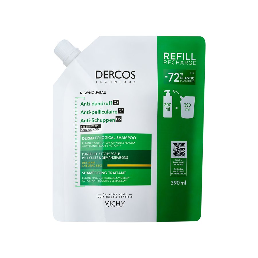 dercos anti-mjäll schampo för torrt hår refill