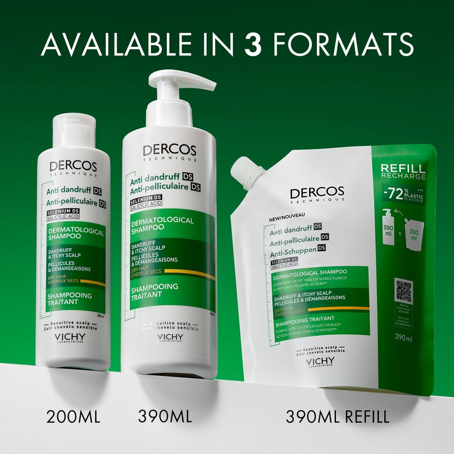 dercos anti-mjäll schampo för torrt hår refill